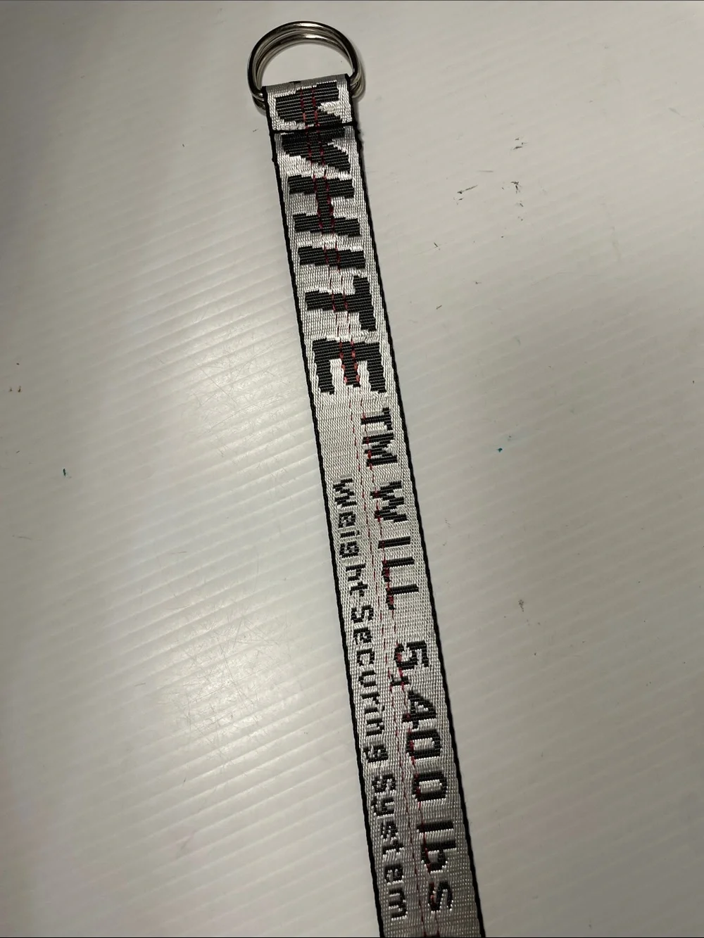 Off-White Men Silver Industrial Logo Buckle Woven Belt One Size Double D Buckle